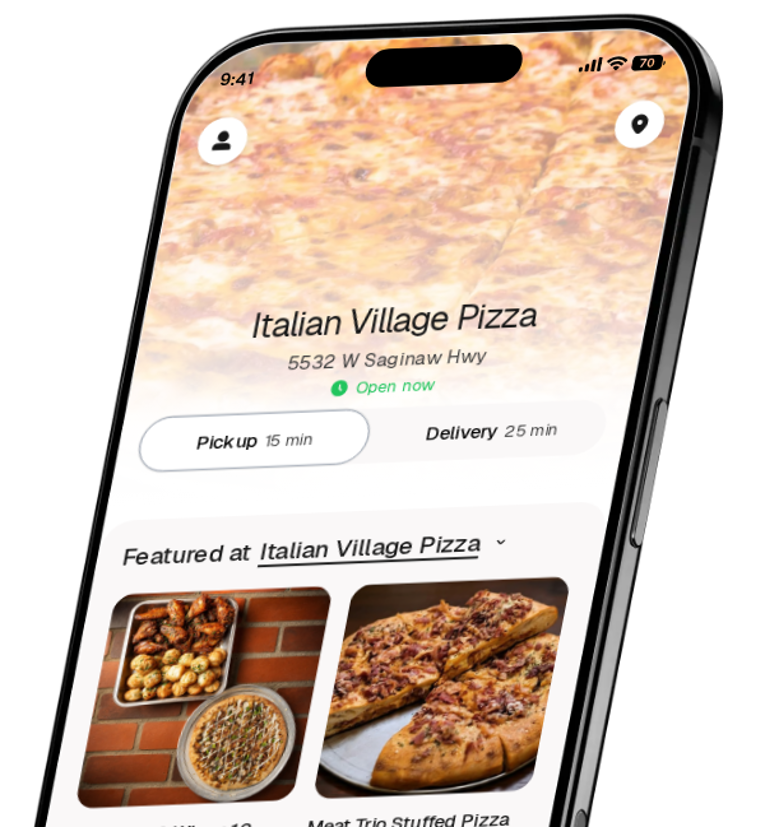 Italian Village Pizza app preview
