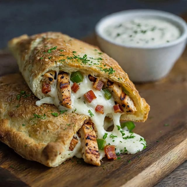 Chicken Bacon Ranch Calzone.
