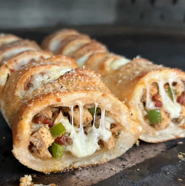 Chicken Bacon Ranch Stromboli.