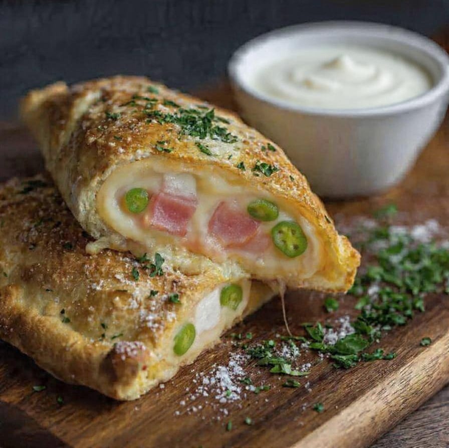 Chicken Bacon Ranch Calzone.