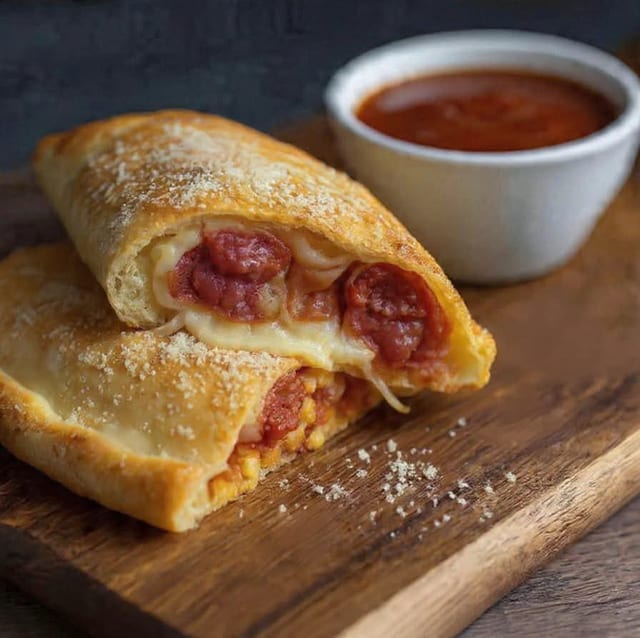Meat Trio Calzone.