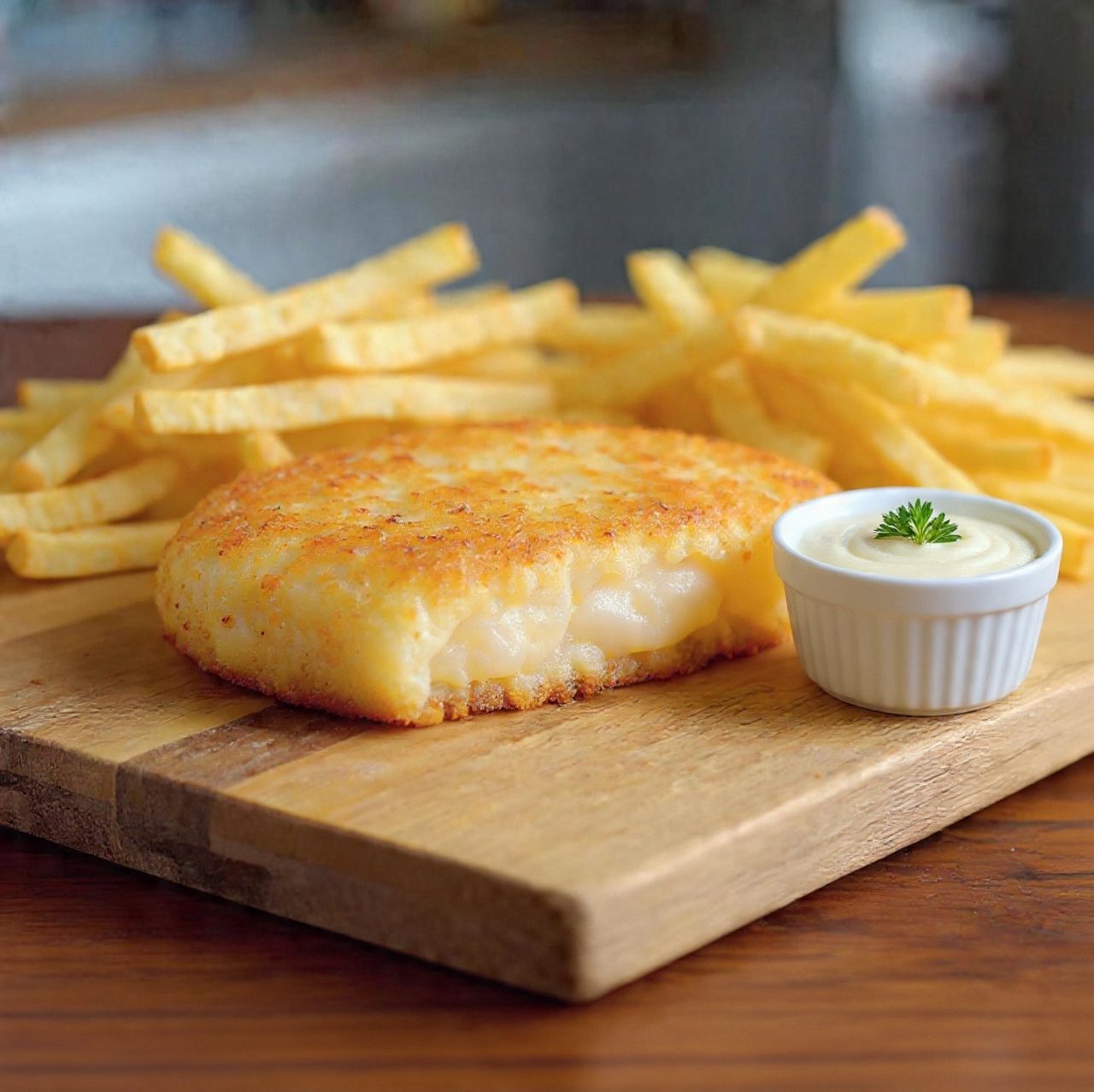 Fish Patty & Fries w/Tartar Sauce.