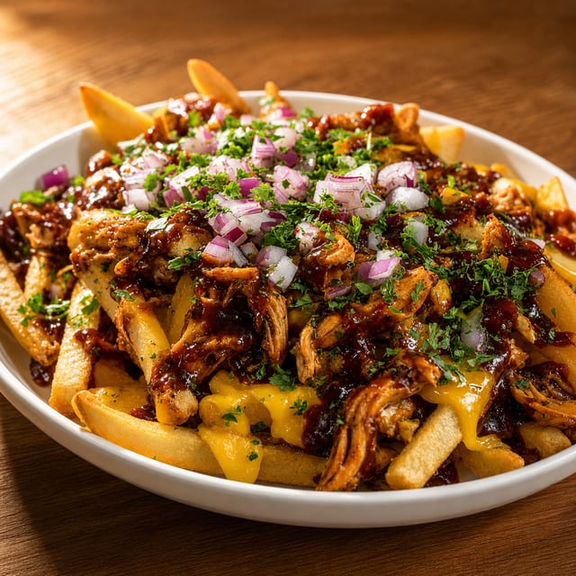 BBQ Chicken Loaded Fries.