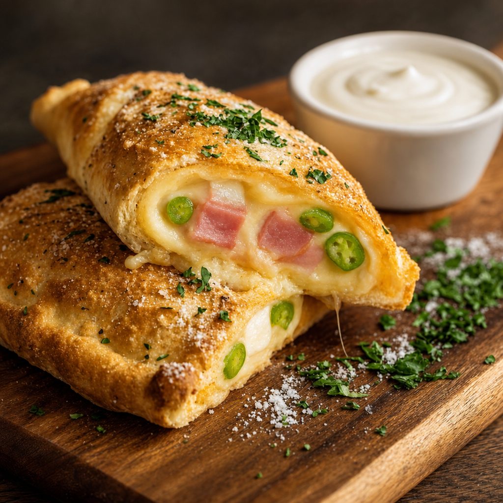 Chicken Bacon Ranch Calzone.