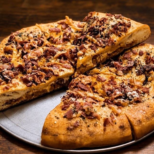 Meat Trio Stuffed Pizza.