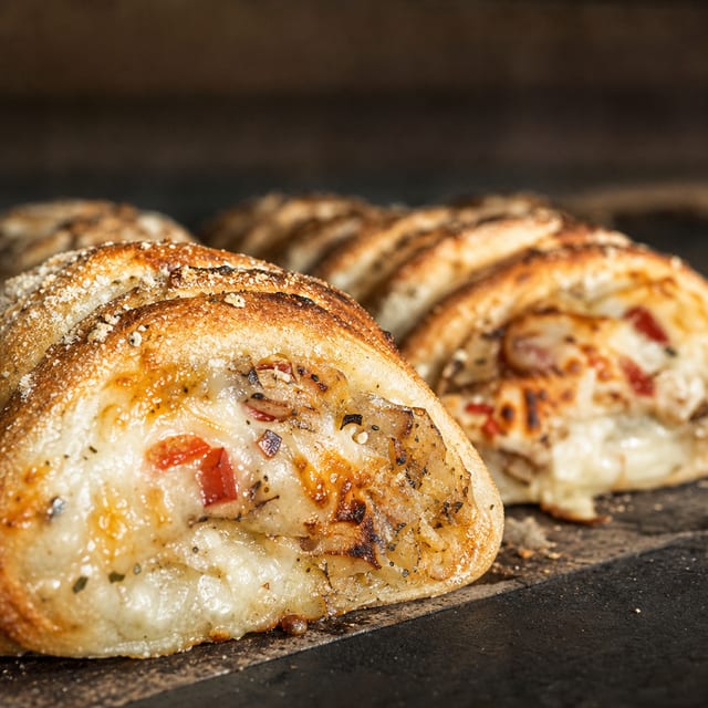 Bacon Cheeseburger Stromboli.