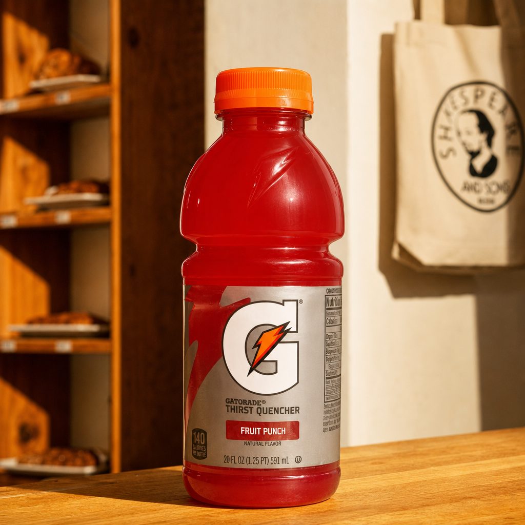 Bottle Fruit Punch Gatorade.