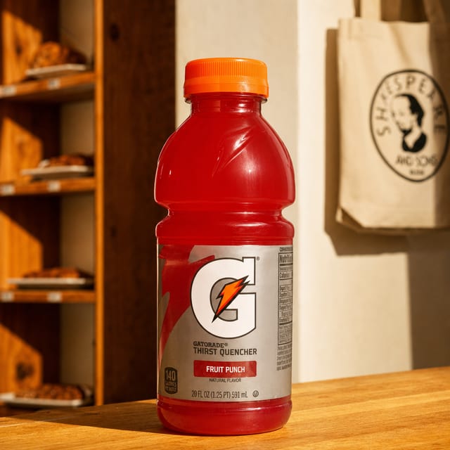 Bottle Fruit Punch Gatorade.